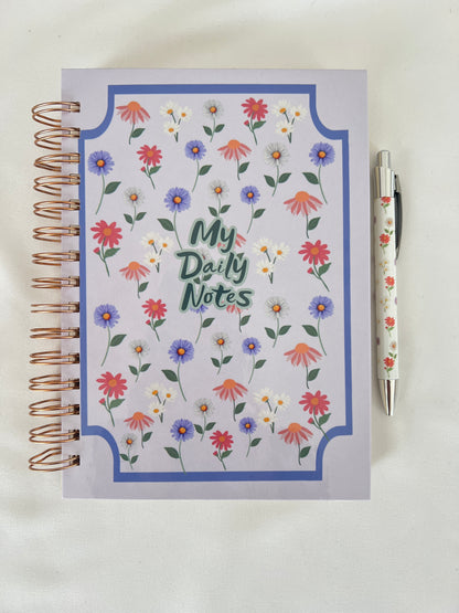 Carnet de notes motif fleurs de printemps